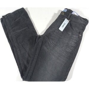 Uproar Corduroy Pants Boys 14 Regular Cotton Gray Adjustable Waistband NWT